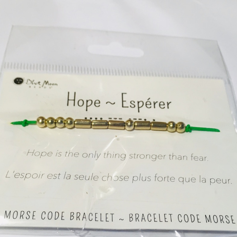 Morse code bracelet Hope Esperer gold beads